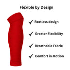 Footless Socks Red