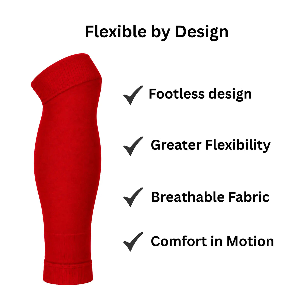 Footless Socks Red