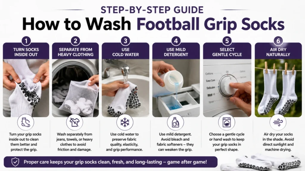how to wash football grip socks